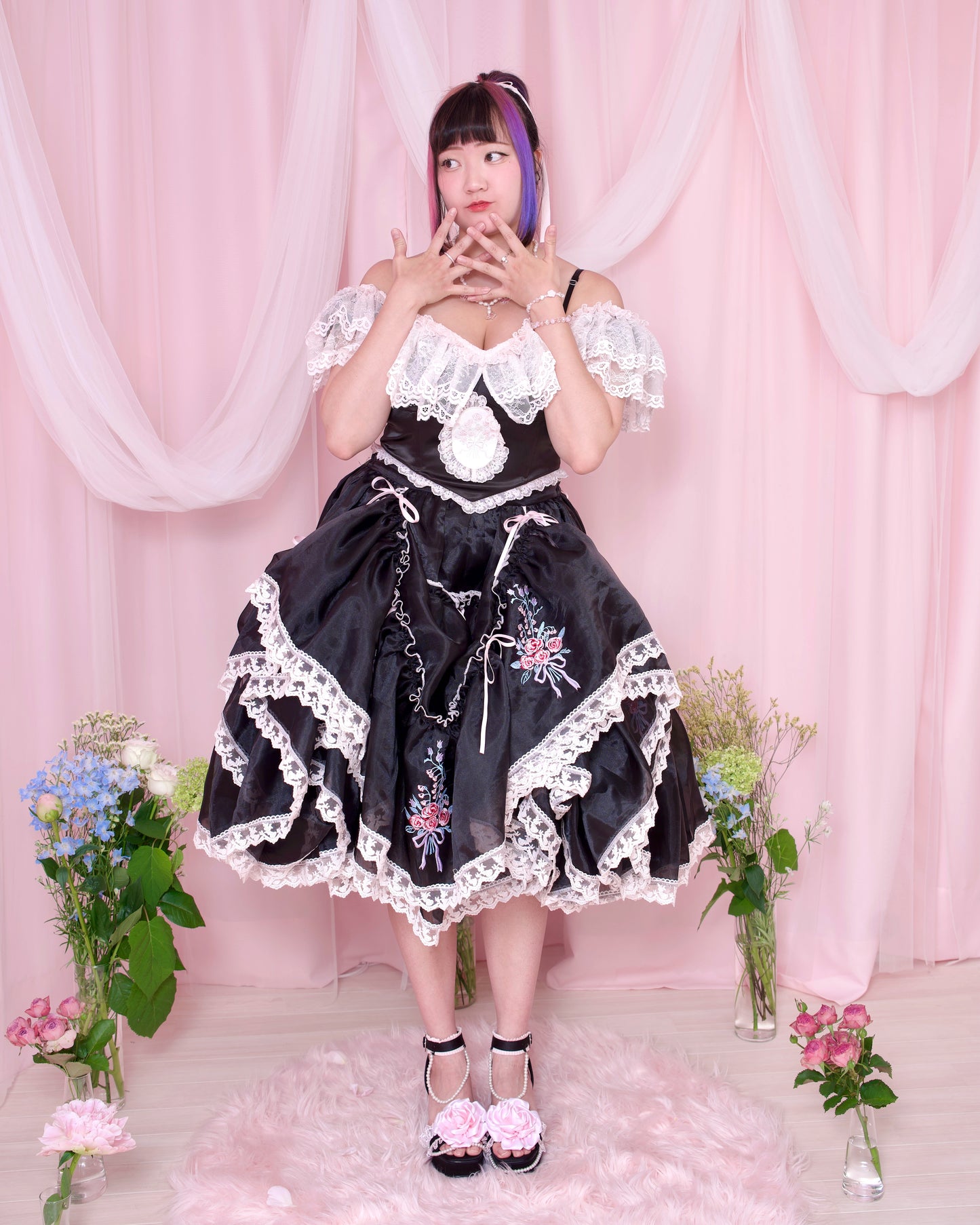 Princess Tier Cake Long Tulle Skirt - Black // PREORDER