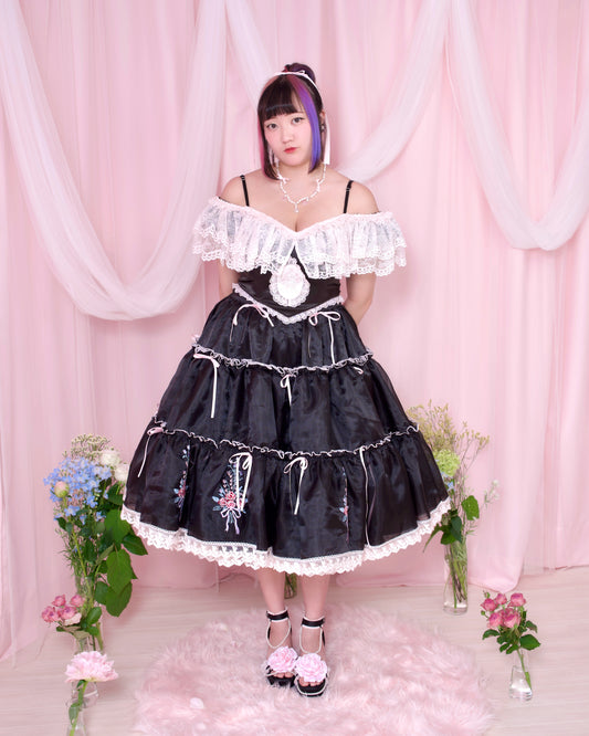 Princess Tier Cake Long Tulle Skirt - Black // PREORDER