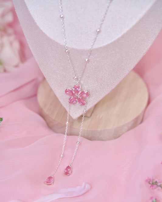 Sakura Petal Necklace - Silver