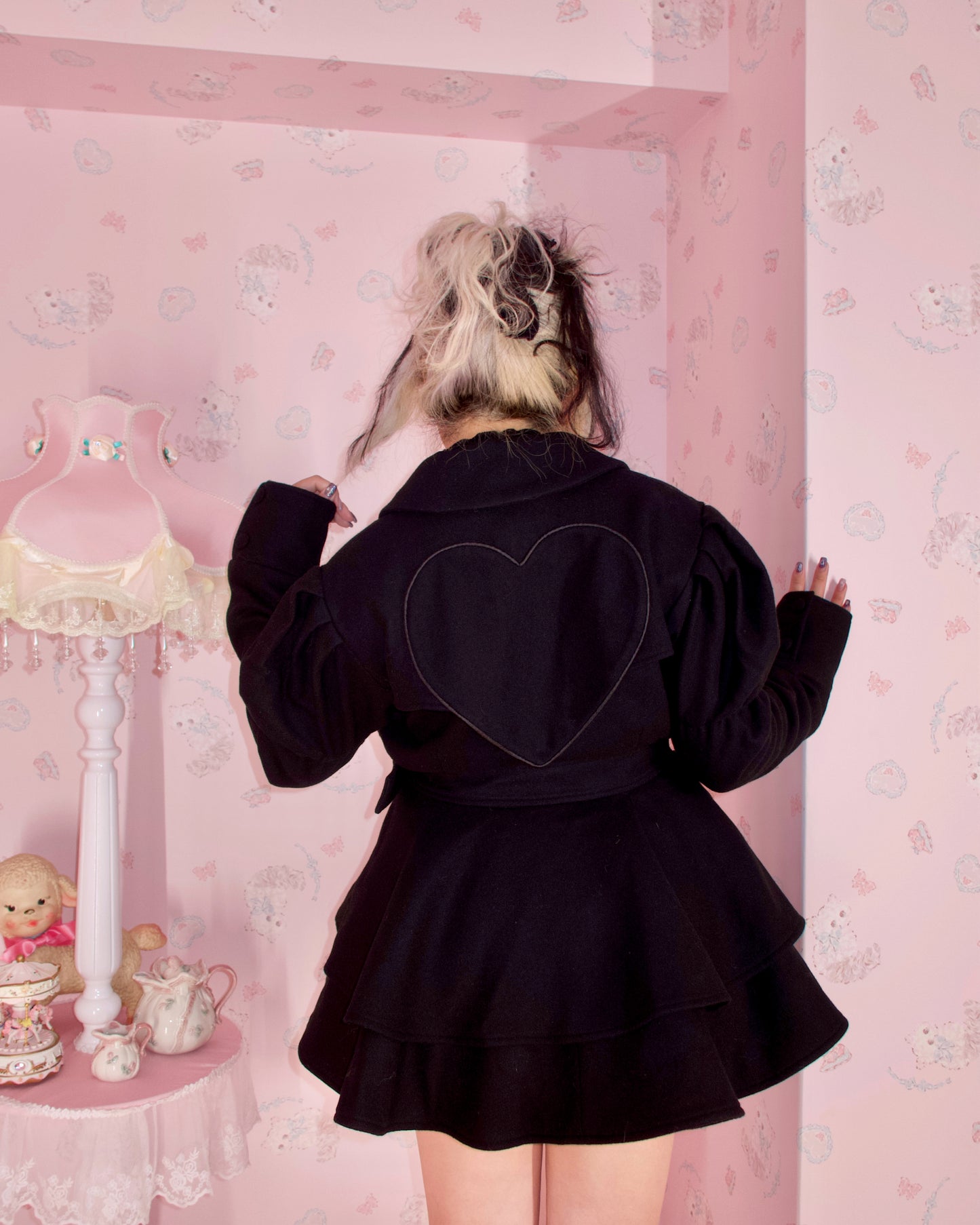 Sugarplum Heart Coat - Black // PREORDER