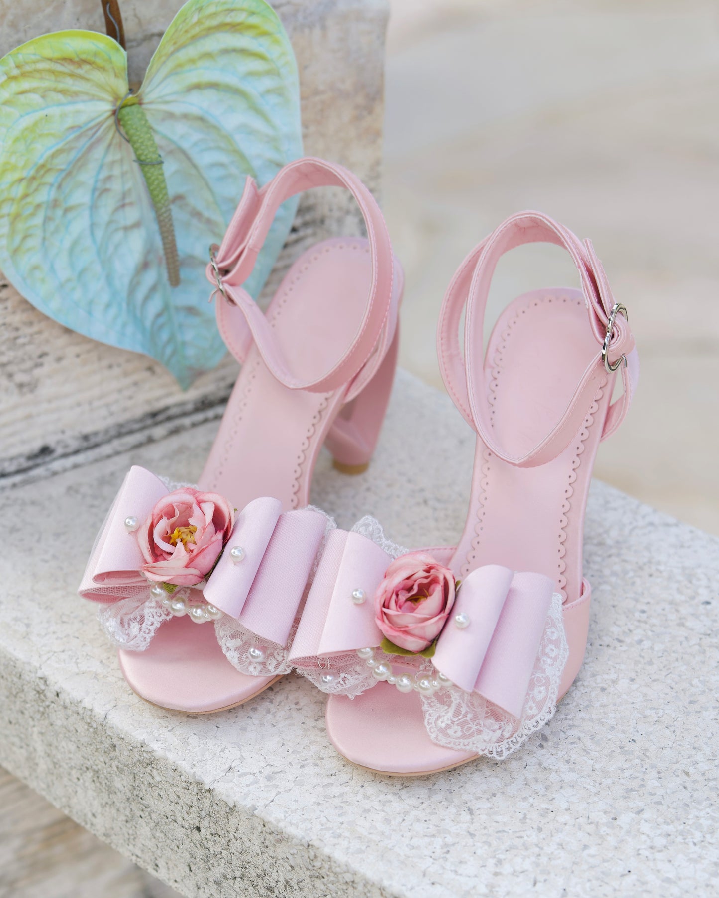 La Vie En Rose Heart Sandal Heels Pink PREORDER