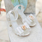 La Vie En Rose Heart Sandal Heels White PREORDER