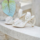 La Vie En Rose Heart Sandal Heels White PREORDER
