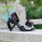 La Vie En Rose Heart Sandal Heels Black PREORDER