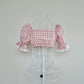 Sweet Serenity Picnic Set Top // Berry Pink Gingham PREORDER