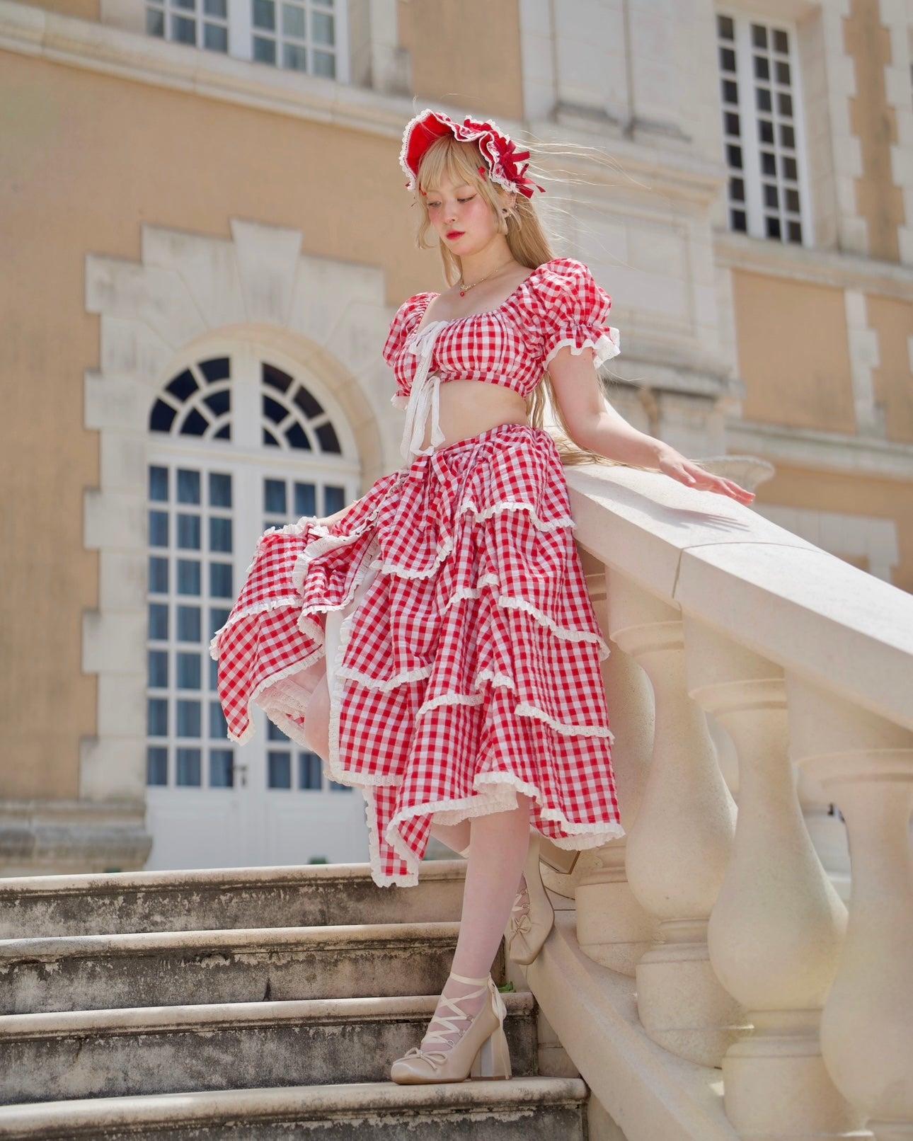 Sweet Serenity Picnic Set Layer Wrap Skirt // Red Gingham PREORDER