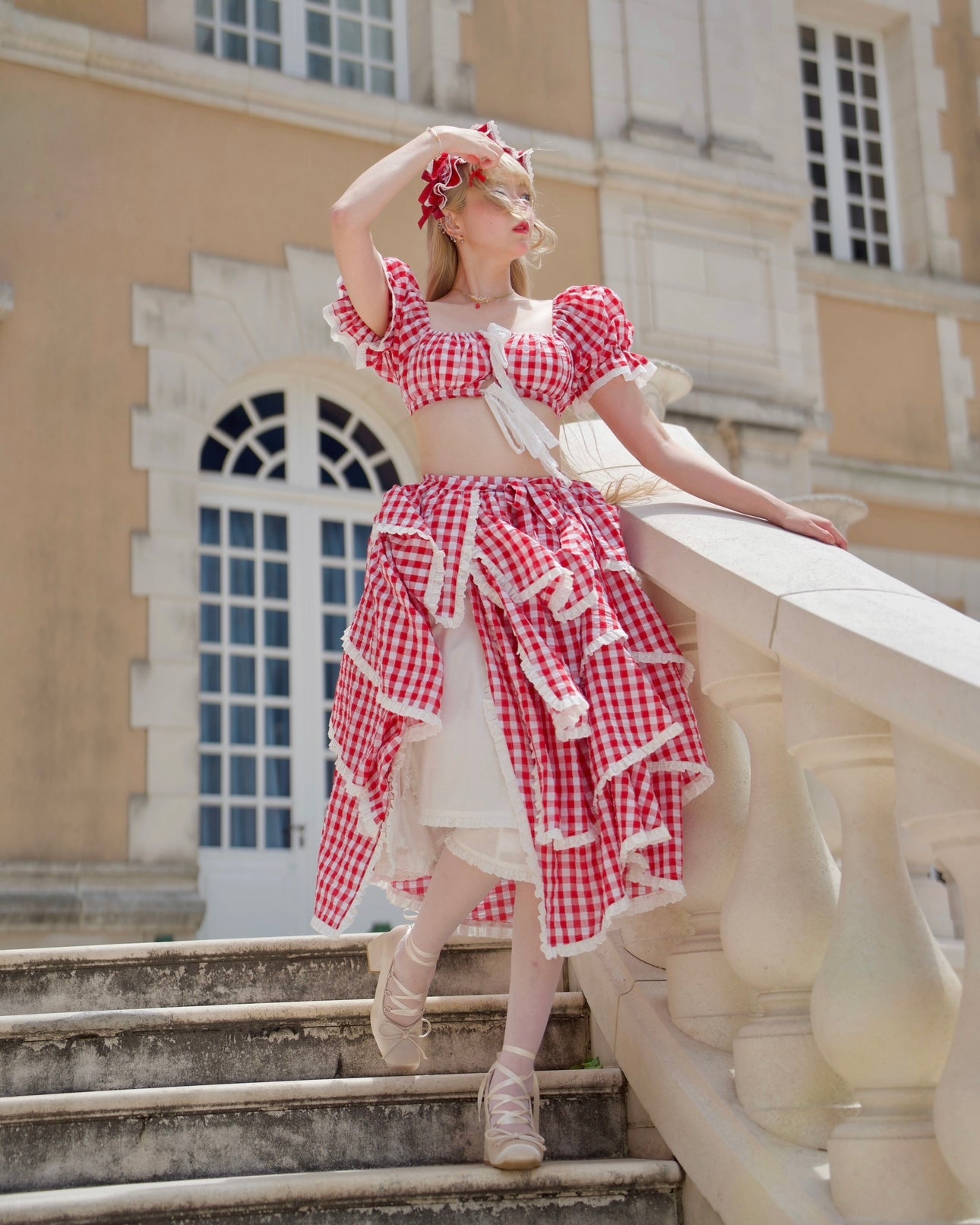 Sweet Serenity Picnic Set Layer Wrap Skirt // Red Gingham