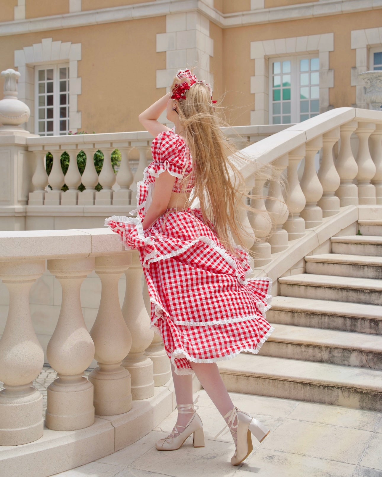 Sweet Serenity Picnic Set Layer Wrap Skirt // Red Gingham PREORDER