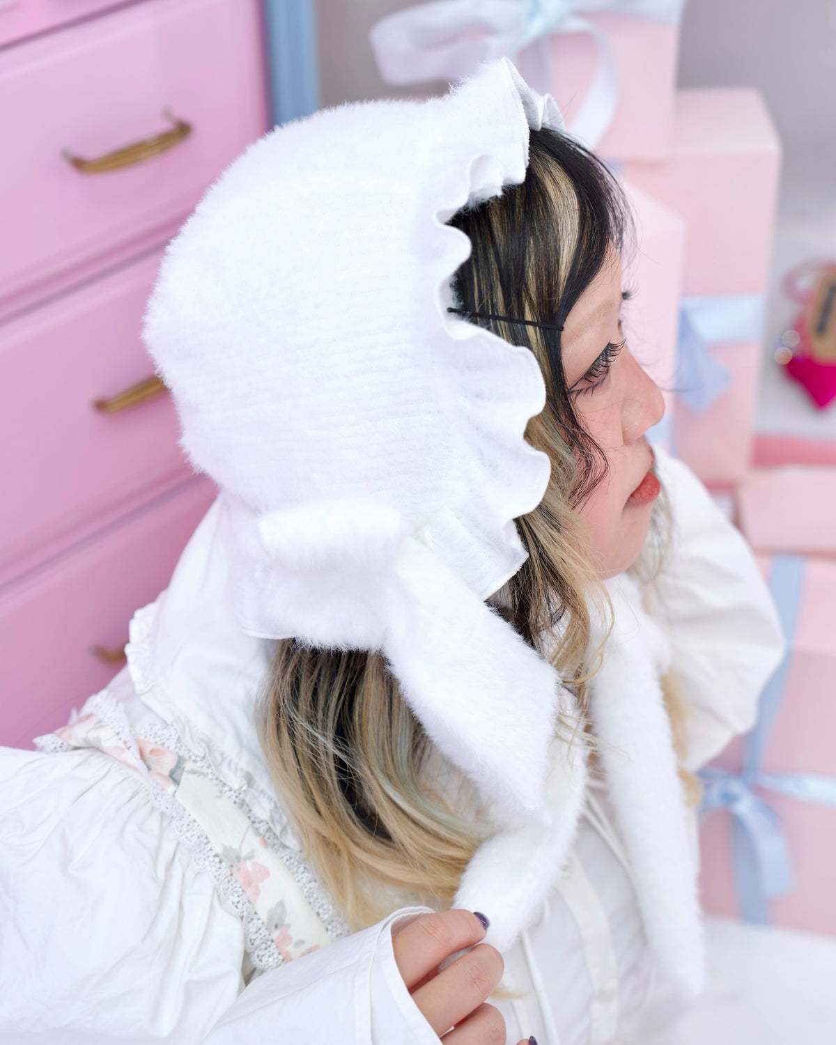 Marshmallow Bunny Bonnet - White // PREORDER
