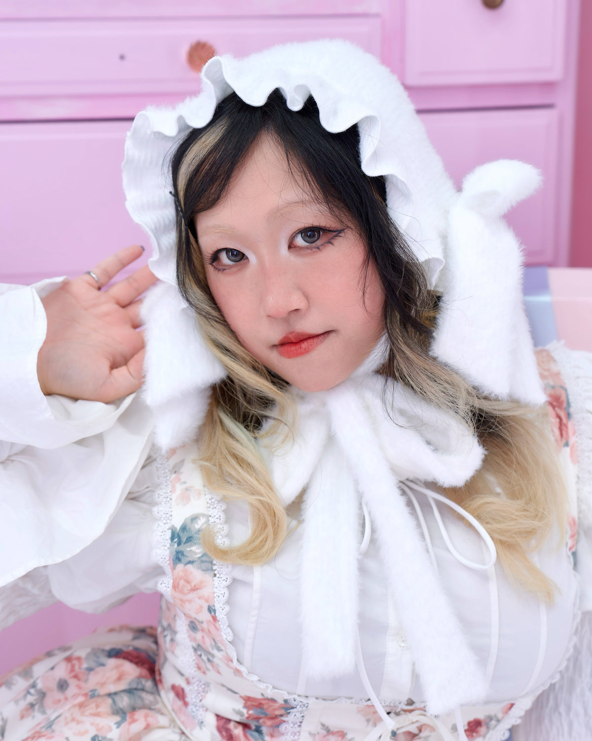 Marshmallow Bunny Bonnet - White // PREORDER