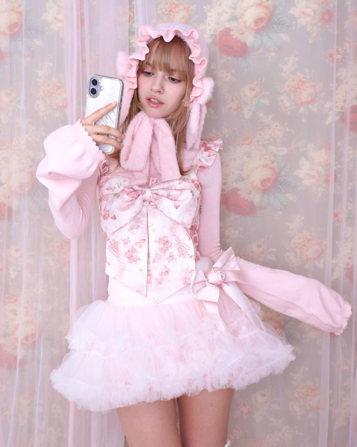 Coquette Dream Ribbon Bustier - Pink