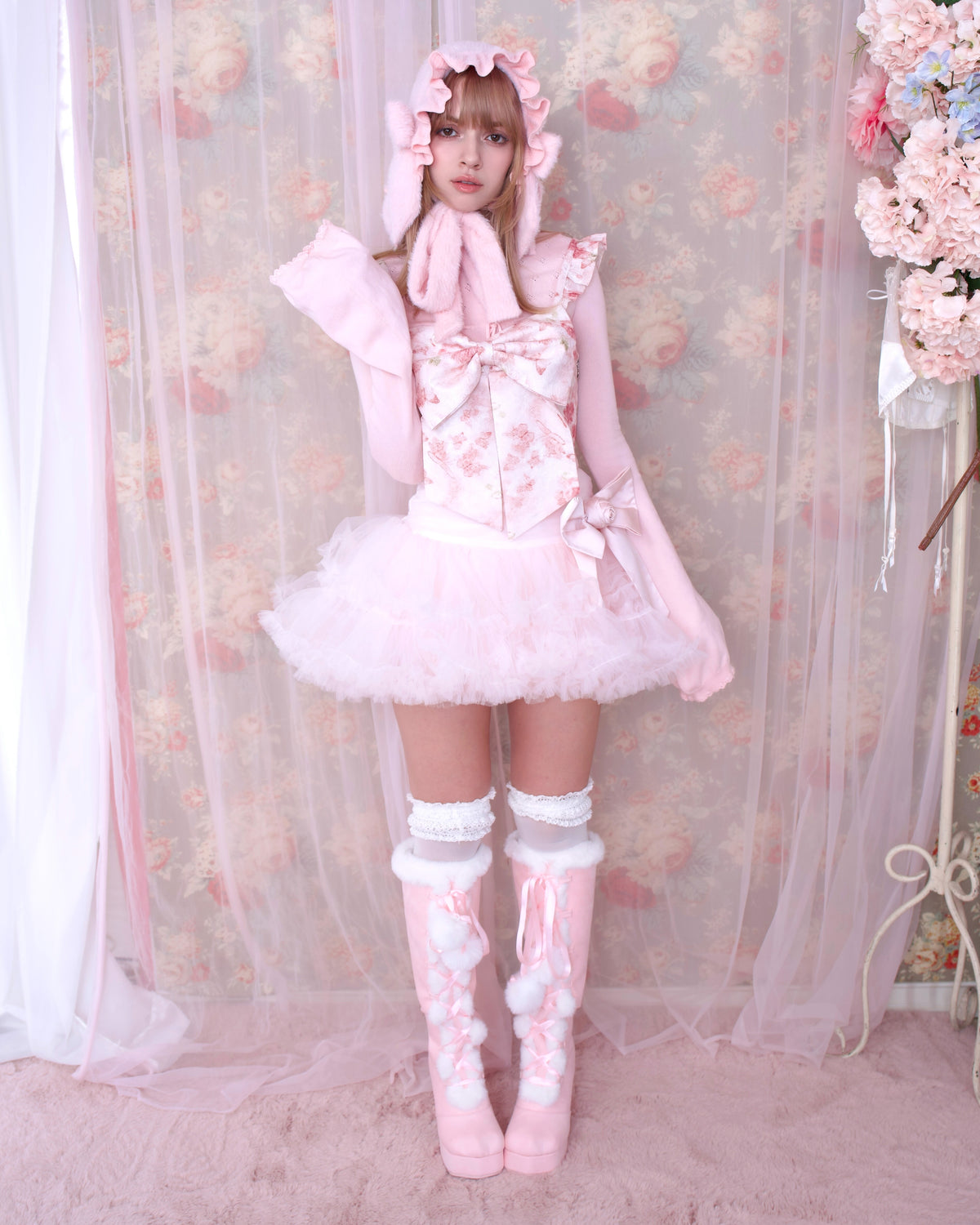 Snow Kitty Boots - Pink // PREORDER