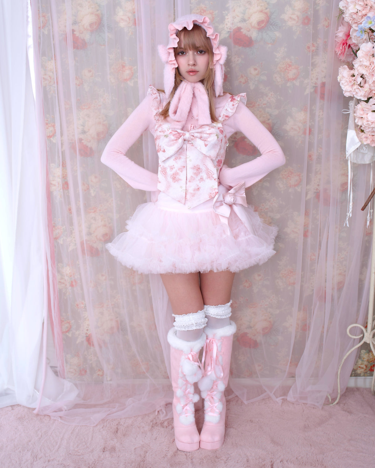Snow Kitty Boots - Pink // PREORDER