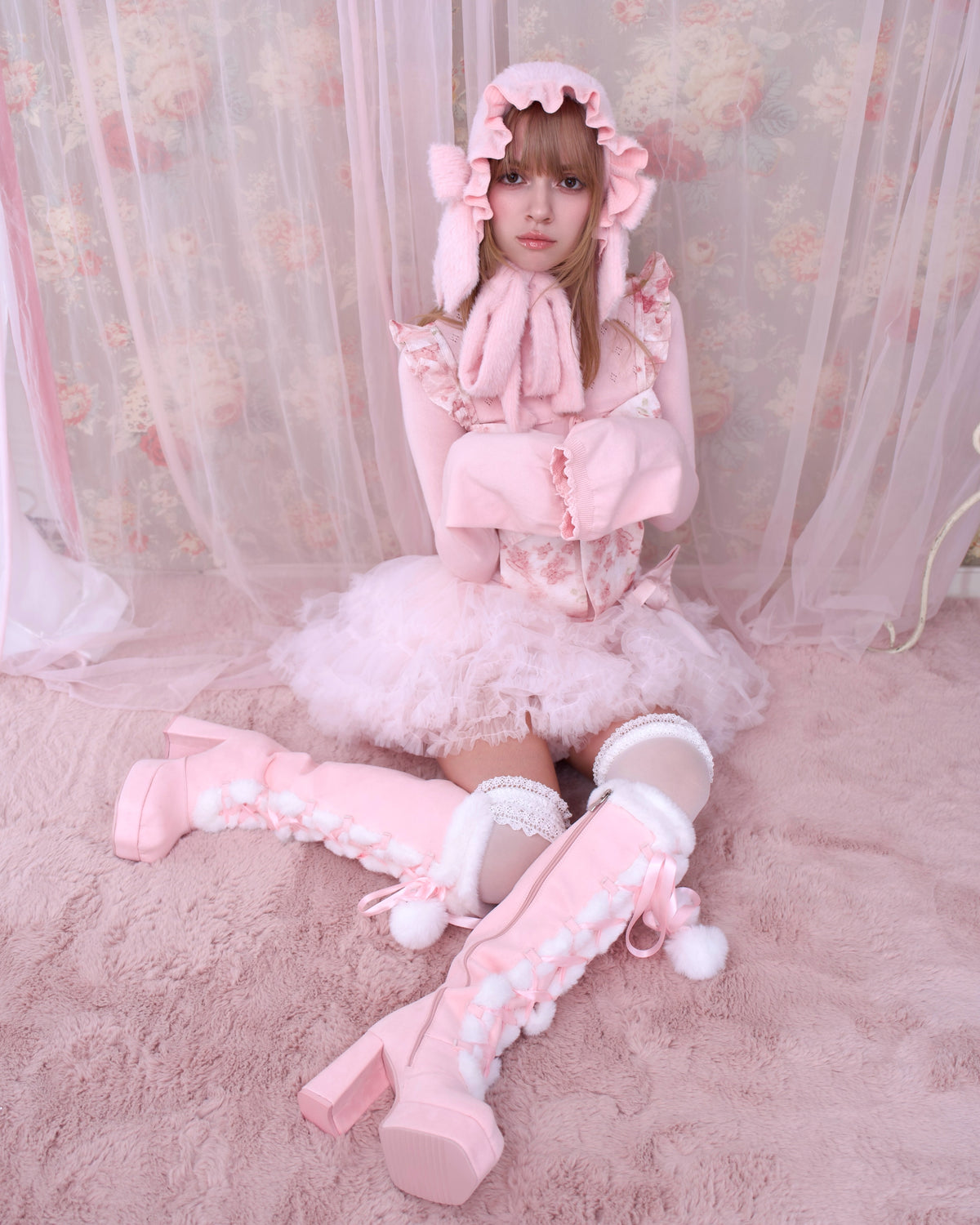 Snow Kitty Boots - Pink // PREORDER