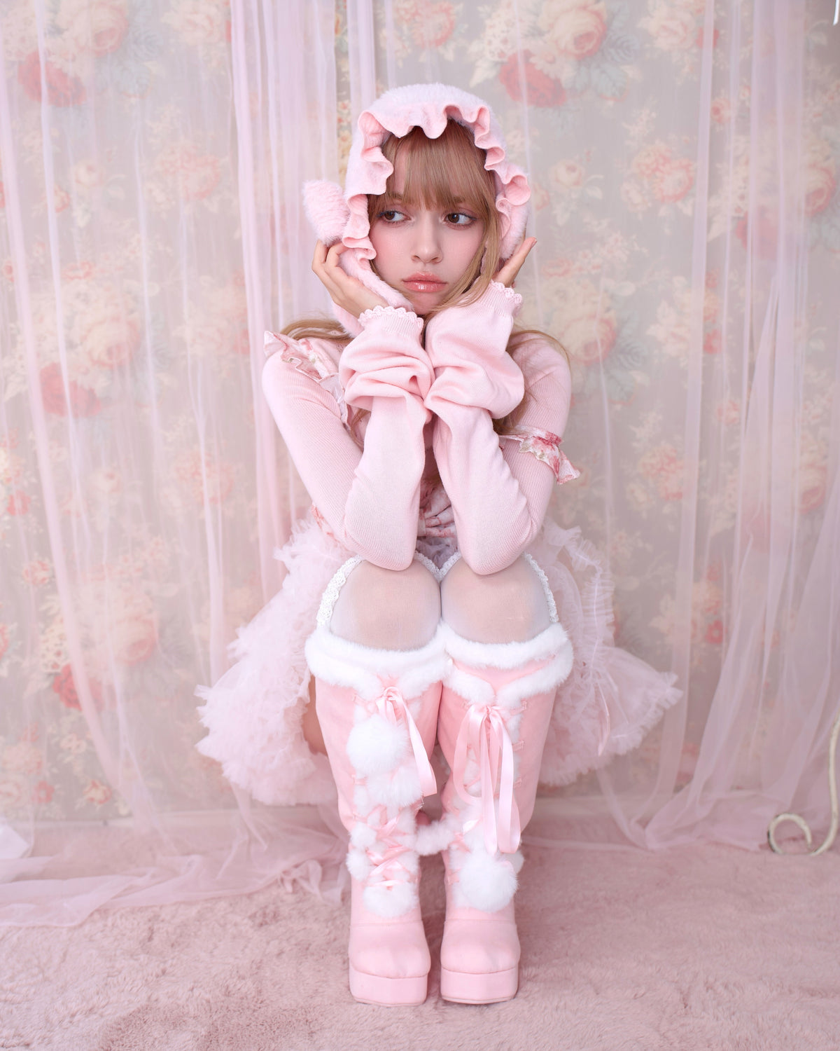 Snow Kitty Boots - Pink // PREORDER