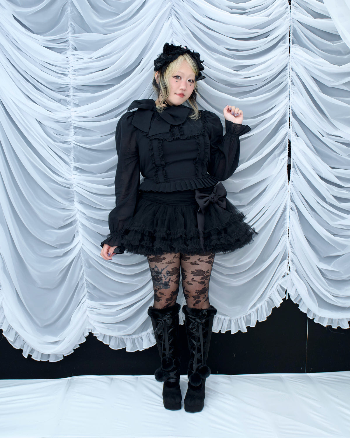 Dear Juliet Ribbon Blouse - Black // PREORDER