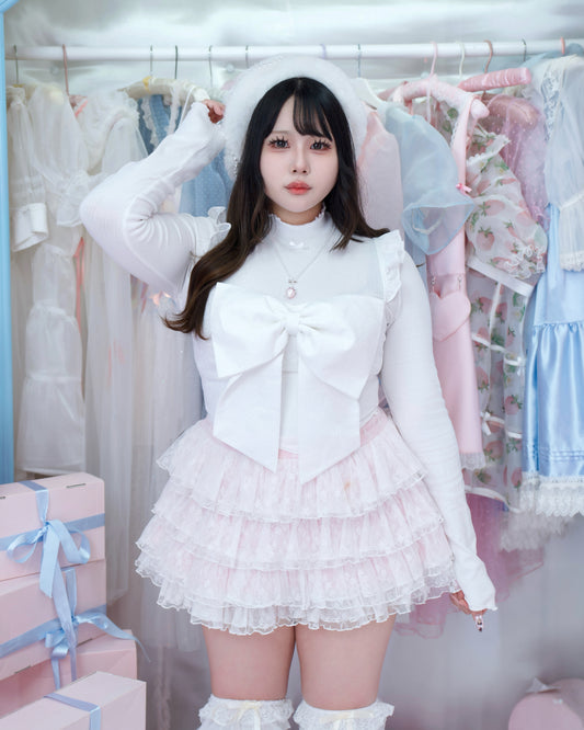 Coquette Dream Ribbon Bustier - White