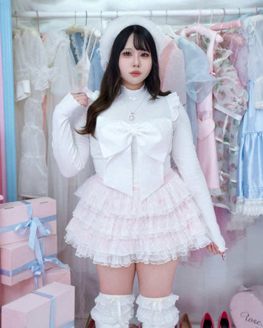 Coquette Dream Ribbon Bustier - White