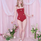 Floating Hearts One-Piece Swimsuit - Red // PREORDER