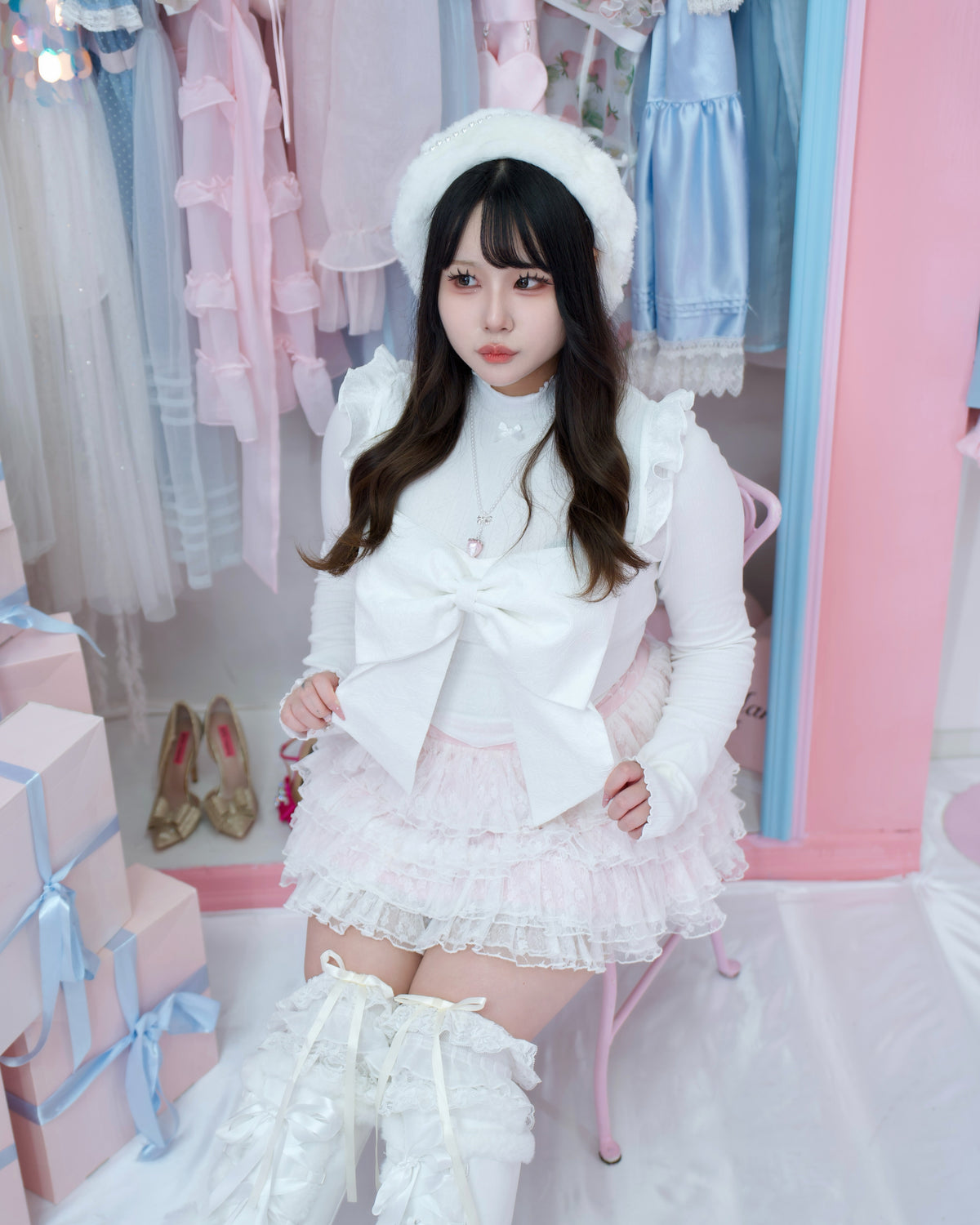 Coquette Dream Ribbon Bustier - White