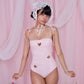 Floating Hearts One-Piece Swimsuit - Pink // PREORDER