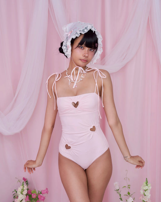 Floating Hearts One-Piece Swimsuit - Pink // PREORDER