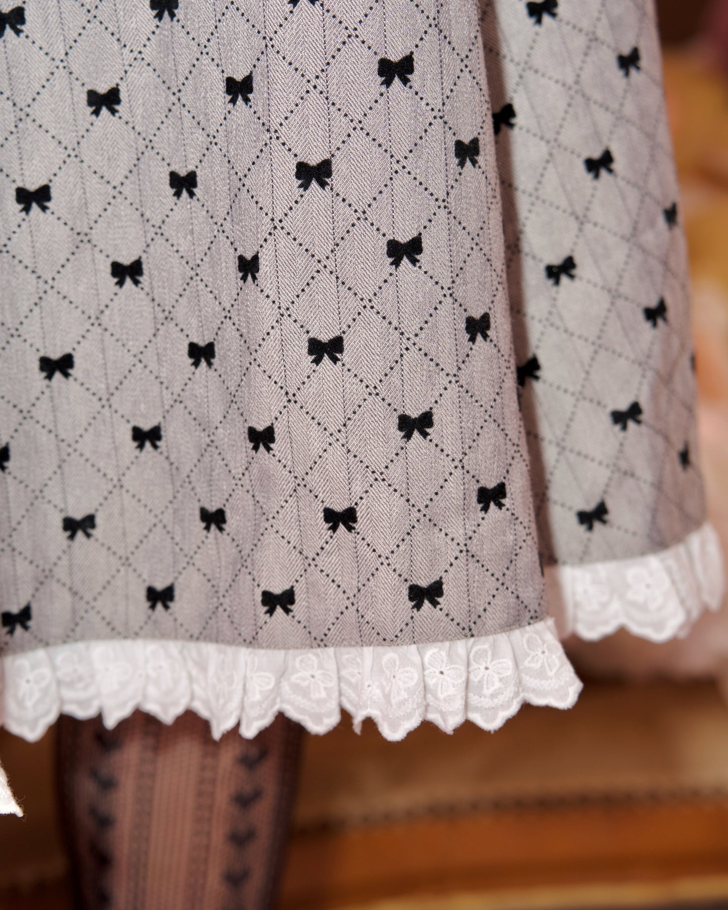 Ribboned Romance Dress – Grey // PREORDER