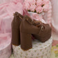 Kitty Platform Heels Brown PREORDER