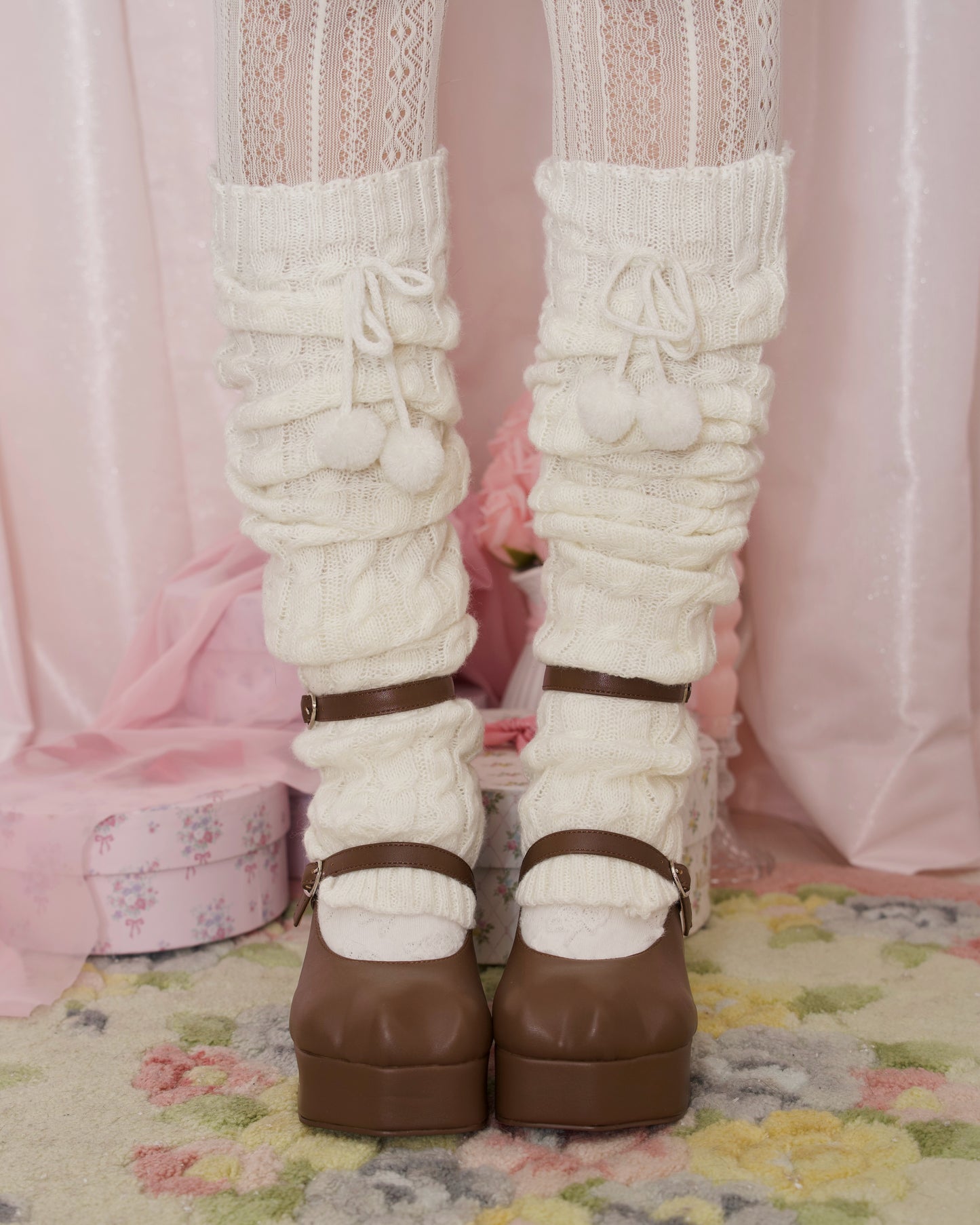 Kitty Platform Heels Brown PREORDER