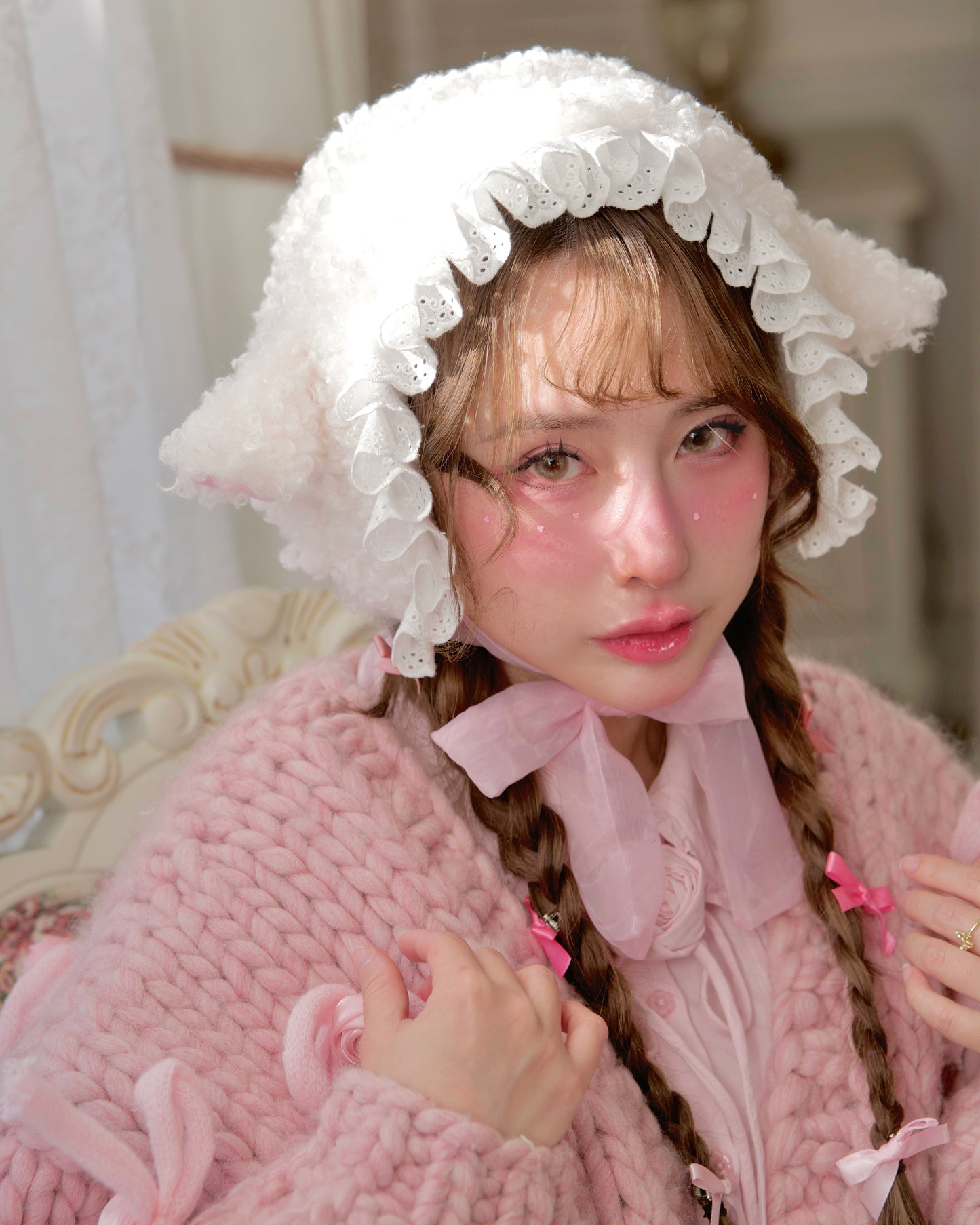 Sheepy Dreams Ribbon Bonnet // PREORDER