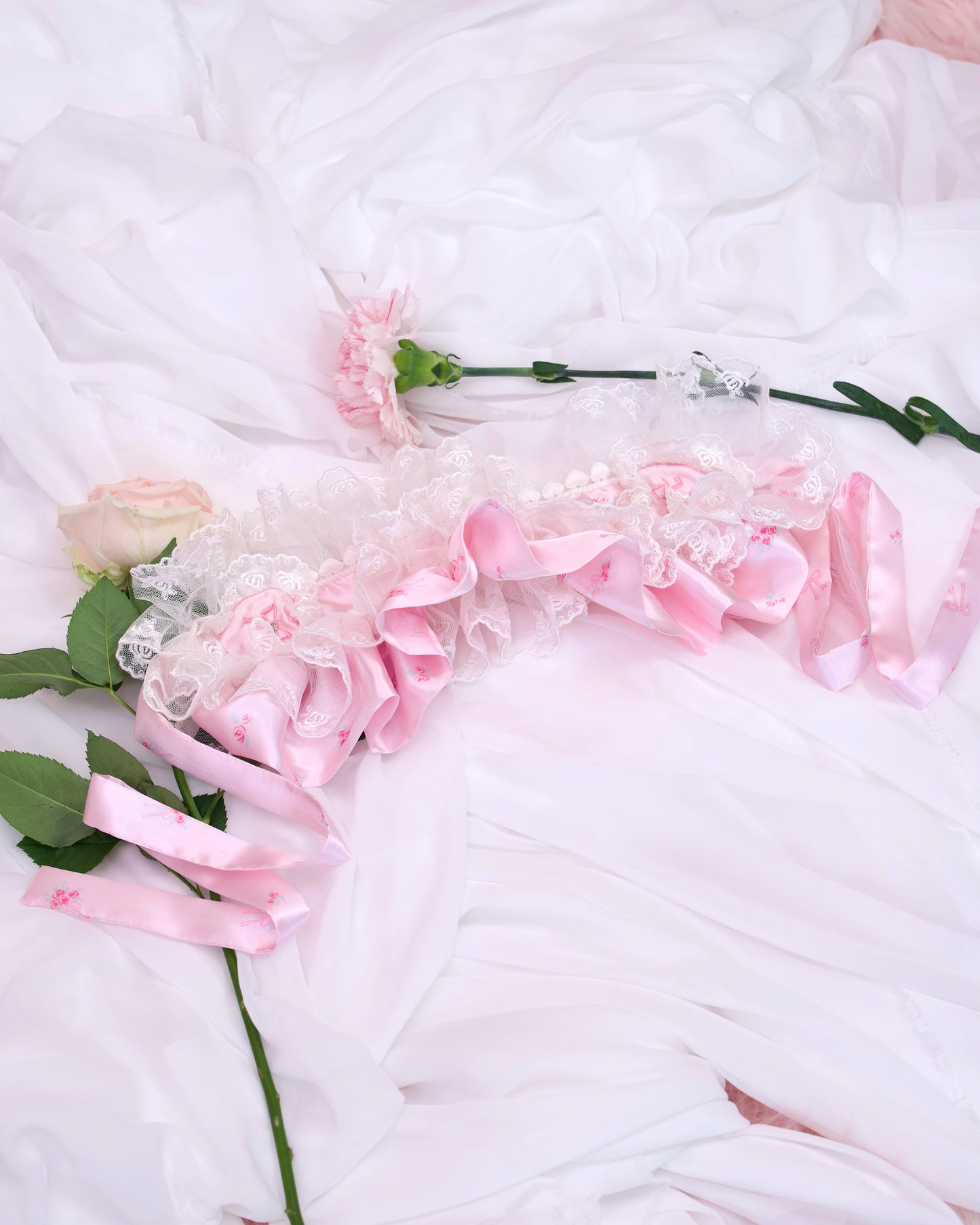 Rosette Ruffle Bonnet - Pink // PREORDER