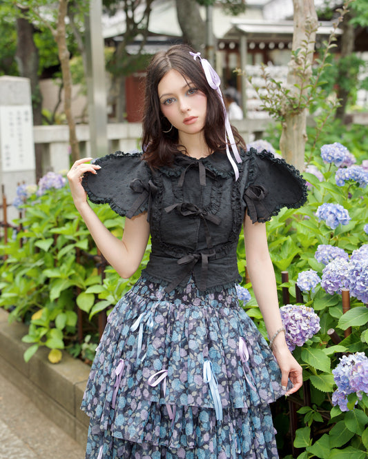 Heart On My Sleeve Cotton Blouse Black PREORDER