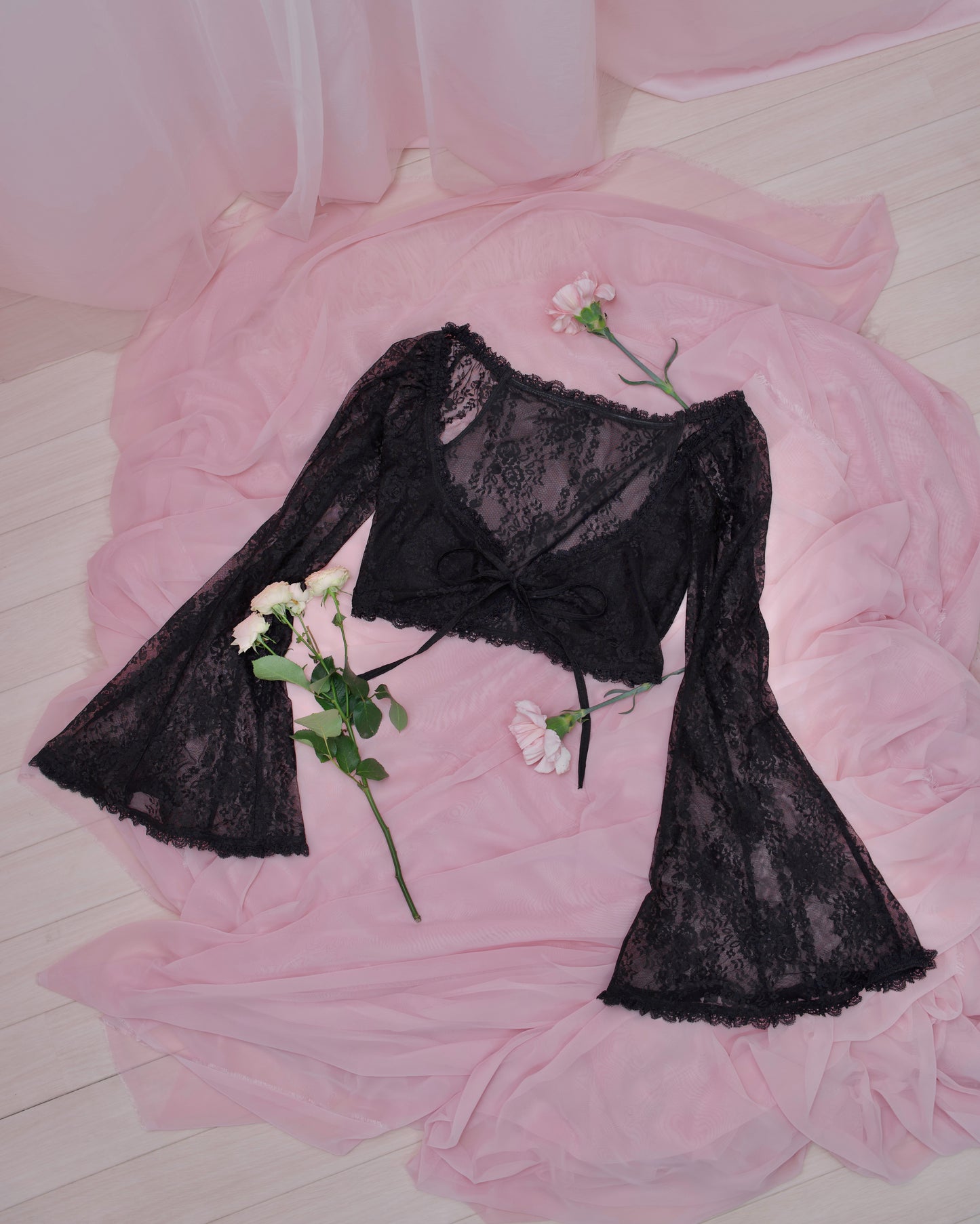 Whisper Lace Layering Bolero - Black // PREORDER