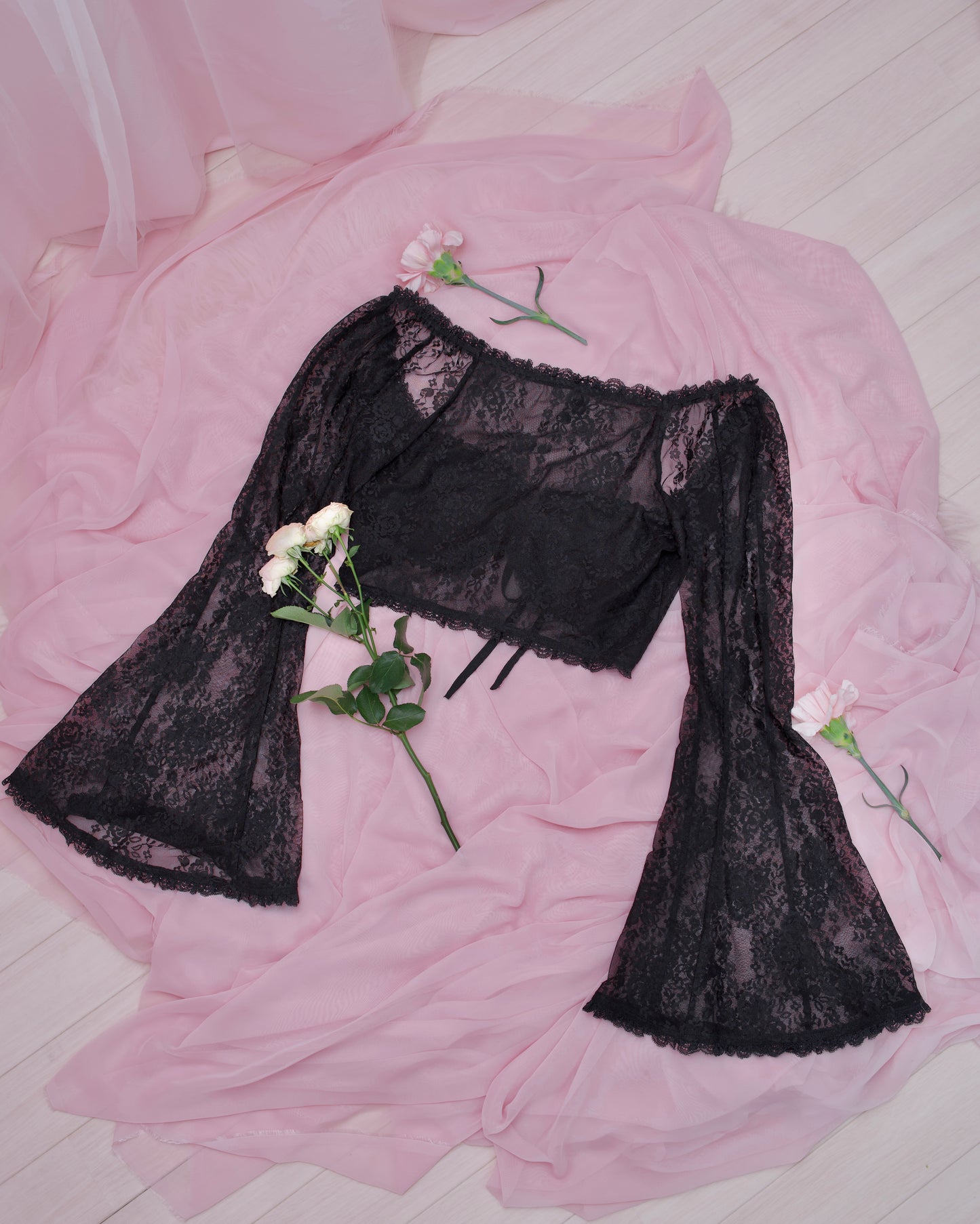 Whisper Lace Layering Bolero - Black // PREORDER