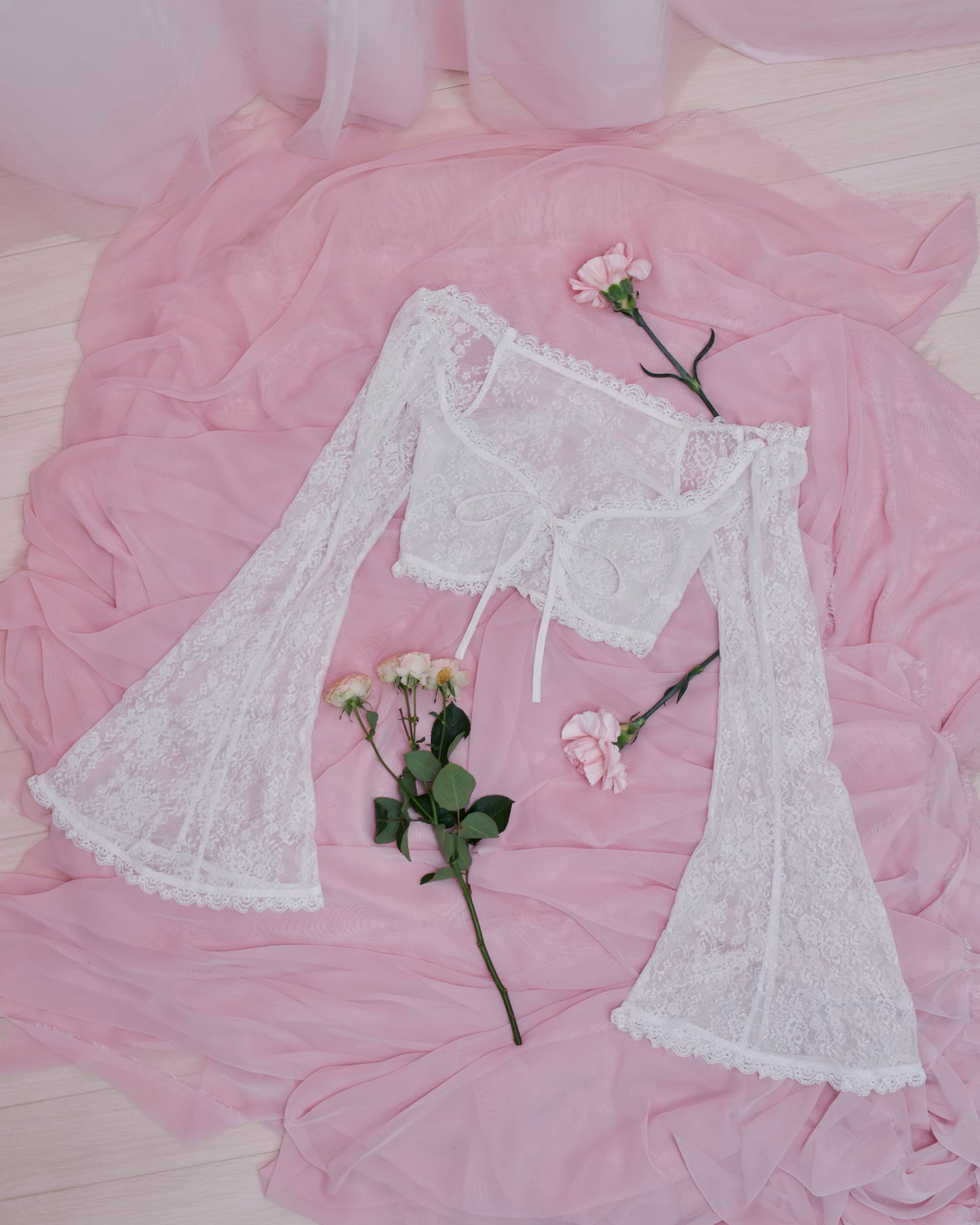 Whisper Lace Layering Bolero - White // PREORDER