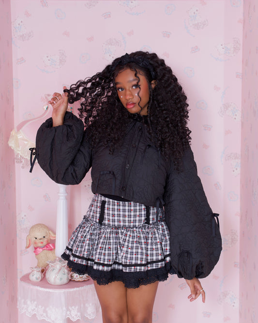 Ribboned Angel’s Puff Jacket - Black // PREORDER