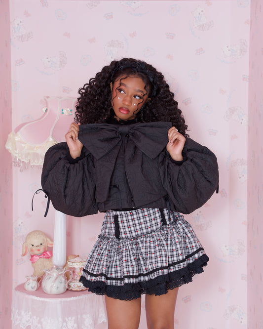 Ribboned Angel’s Puff Jacket - Black // PREORDER