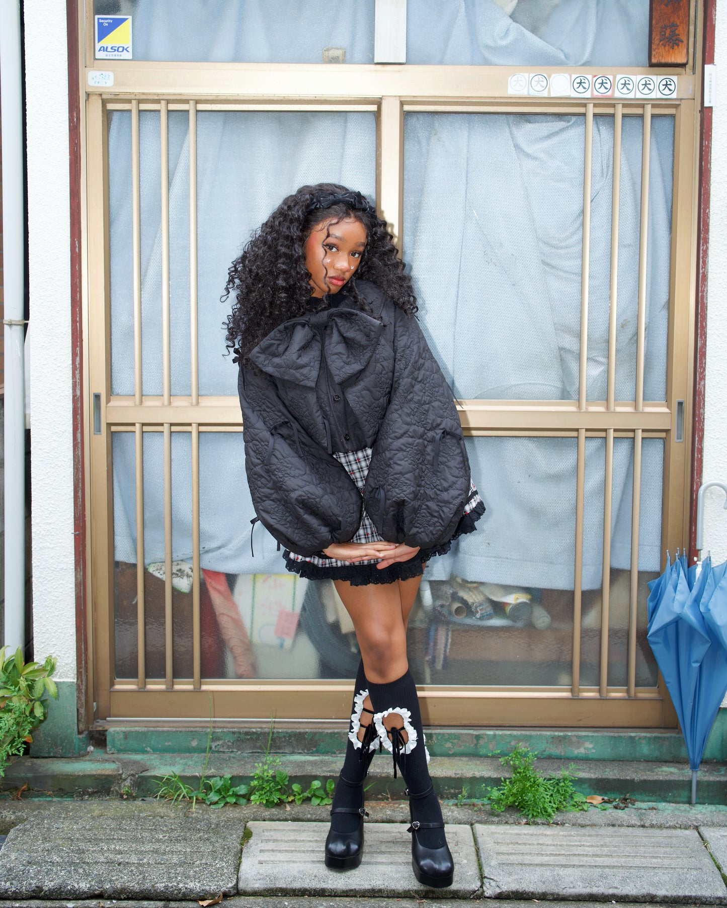Ribboned Angel’s Puff Jacket - Black // PREORDER