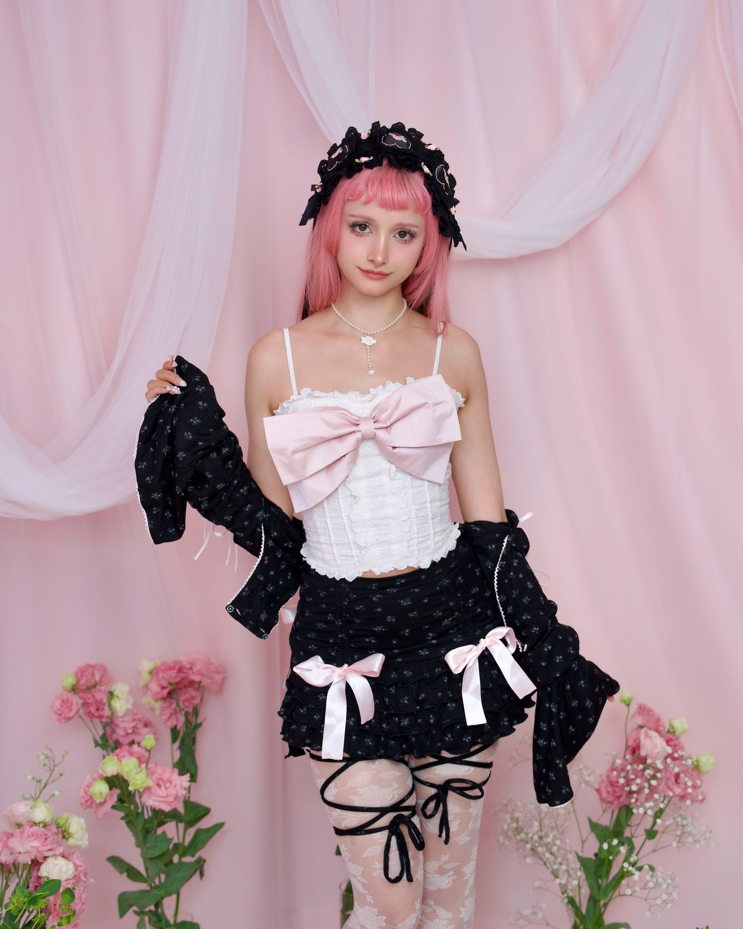 Angel Ribbon Bustier - Pink // PREORDER