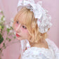 Rosette Ruffle Bonnet - White // PREORDER