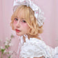 Rosette Ruffle Bonnet - White // PREORDER