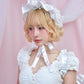 Rosette Ruffle Bonnet - White // PREORDER