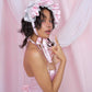 Rosette Ruffle Bonnet - Pink // PREORDER