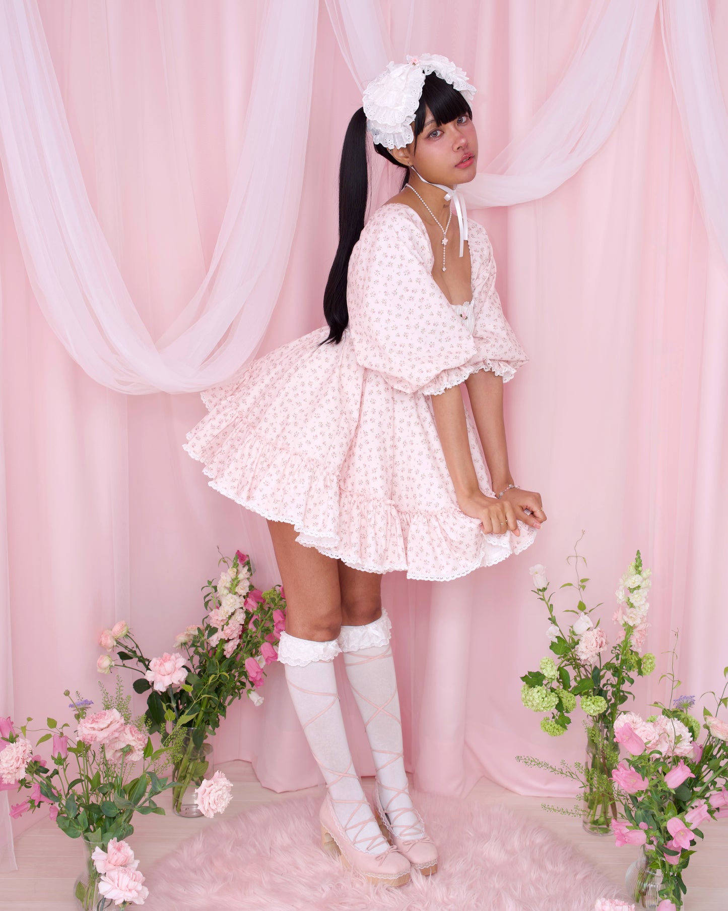 Lost in the Garden Babydoll Dress - Pink // PREORDER