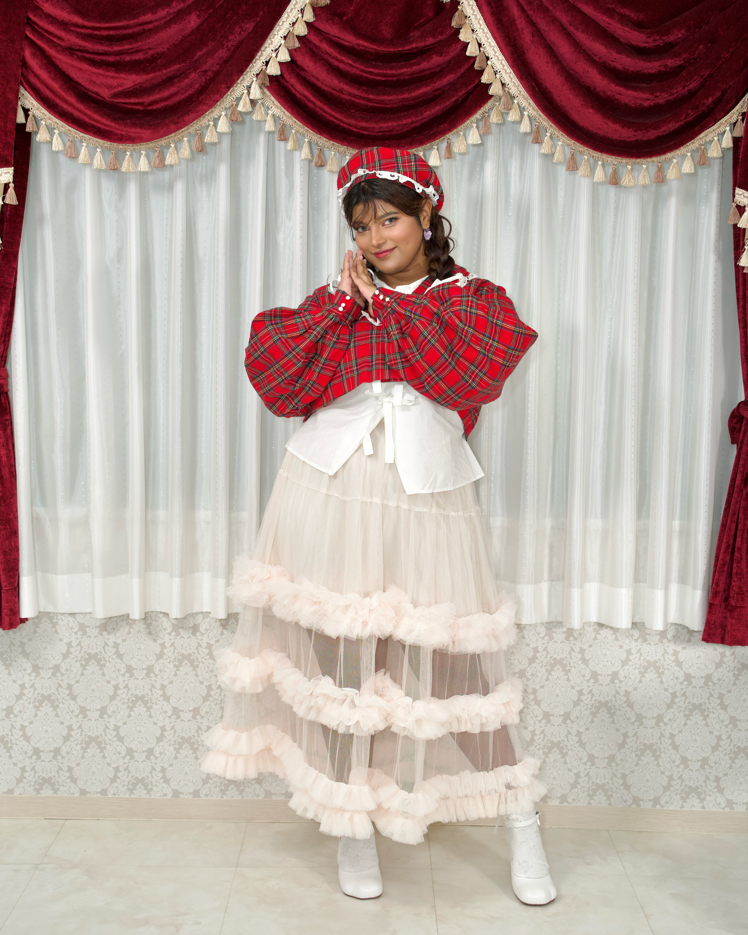 スカート willfully random tiered tulle & pongeeSK WILLFULLY（ウィルフリー）の「random tiered tulle & pongee SK