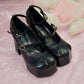 Kitty Platform Heels Black PREORDER