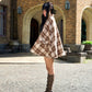 Darling Detective’s Cape Dress - Brown Check // PREORDER