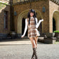 Darling Detective’s Cape Dress - Brown Check // PREORDER