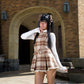 Darling Detective’s Cape Dress - Brown Check // PREORDER