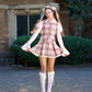 Darling Detective’s Cape Dress - Pink x Brown Neapolitan Check // PREORDER